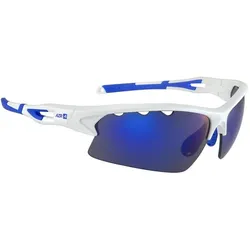 AZR, Unisex, Sportbrille, Kromic Huez (Black, Varnished White, Blau irisierender Bildschirm mit blauen Mehrschichten), Weiss