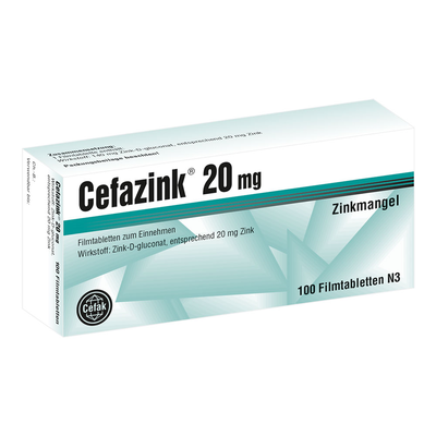 Cefak KG CEFAZINK 20 mg Filmtabletten 100 St 02252786