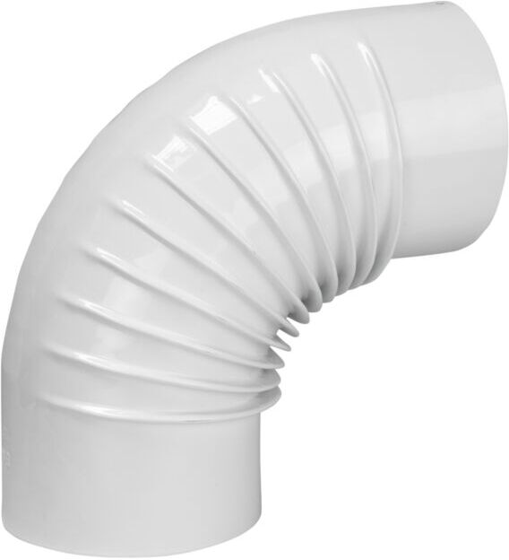 Bertrams ALU-Pu Bogen 04BG90-130 90°, Ø 130 mm, gerippt, ohne Kontrollverschluss