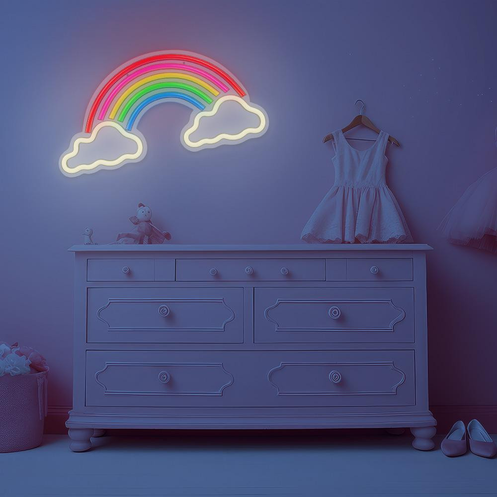 Forever Light Neon PLEXI LED Regenboog in de wolken meerkleurige nachtlamp