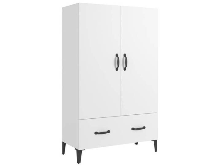 Buffet haut multi-rangement - UU - Blanc - 70x31x115 cm - Bois d'ingénierie C154