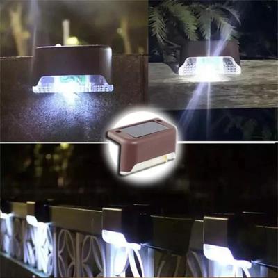 Uplift Essentials Solar Deck Light Outdoor Waterproof Step Lamp brown Shell White 4pcs