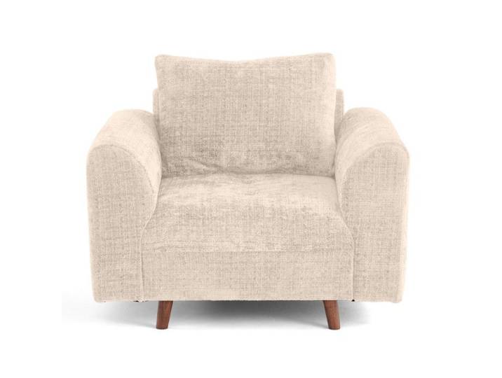Rune - fauteuil en velours texturé - Beige