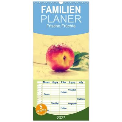 Familienplaner 2027 - Frische Früchte mit 5 Spalten (Wandkalender, 21 x 45 cm) CALVENDO