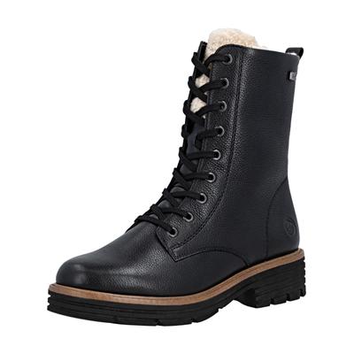 Schnürstiefelette REMONTE "Remonte Stiefelette Leder", Damen, Gr. 37, schwarz, Leder, Schuhe Schnürstiefelette