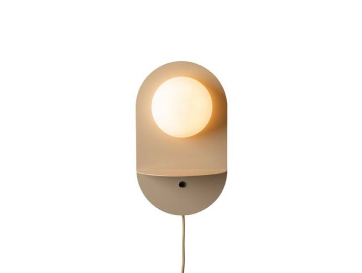 It's about Romi Wandleuchte Tokyo, Opalglas, USB-Anschluss - Beige Ablagefläche, Touchschalter, für den Nachttisch Skandinavisch inkl. USB-Anschluss