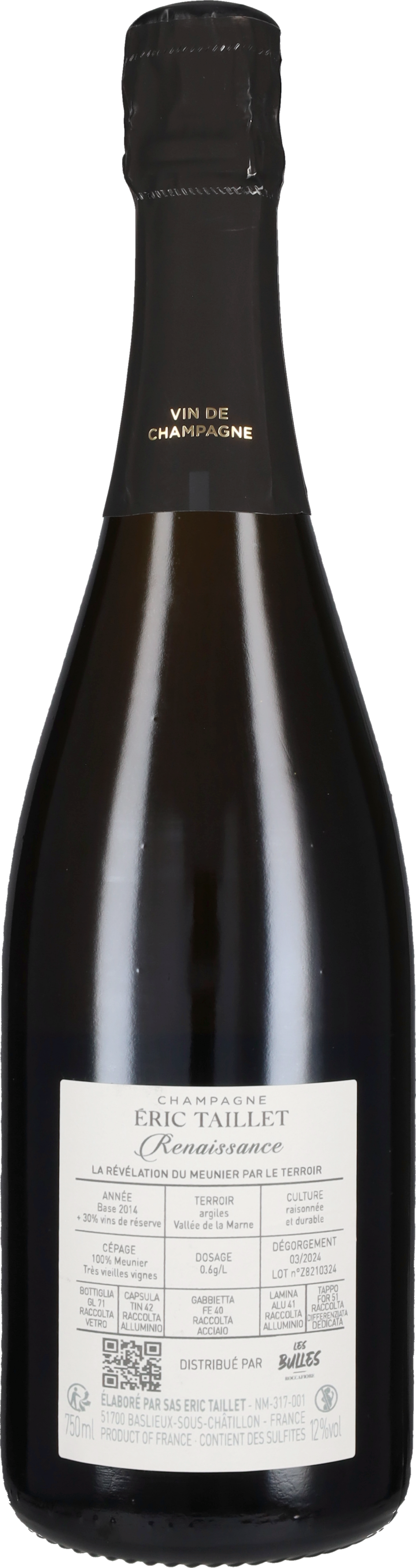 Champagne Extra Brut 'Reinassance' Eric Taillet