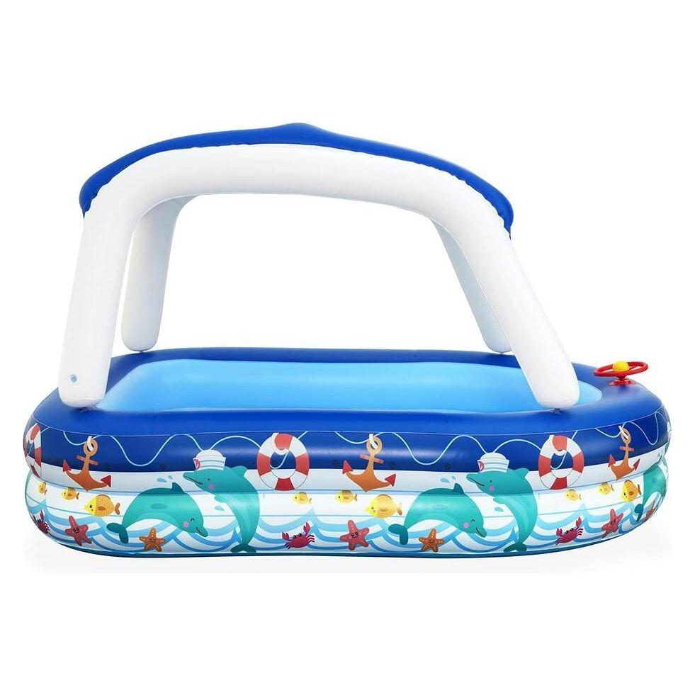 Bestway Family Pool mit Sonnenschirm Sea Captain (213 x 155 x 132 cm) (54370)