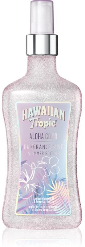 Hawaiian Tropic Perfumes Aloha Coco Shimmer spray corporel à paillettes pour femme 250 ml