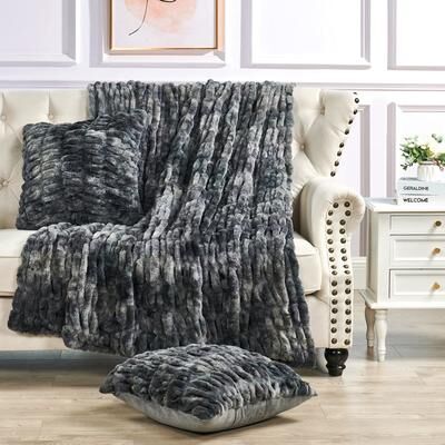 Home Soft Things Shar Pei Fauxfur Throw Pillow Shell Combo 3-piece Set
