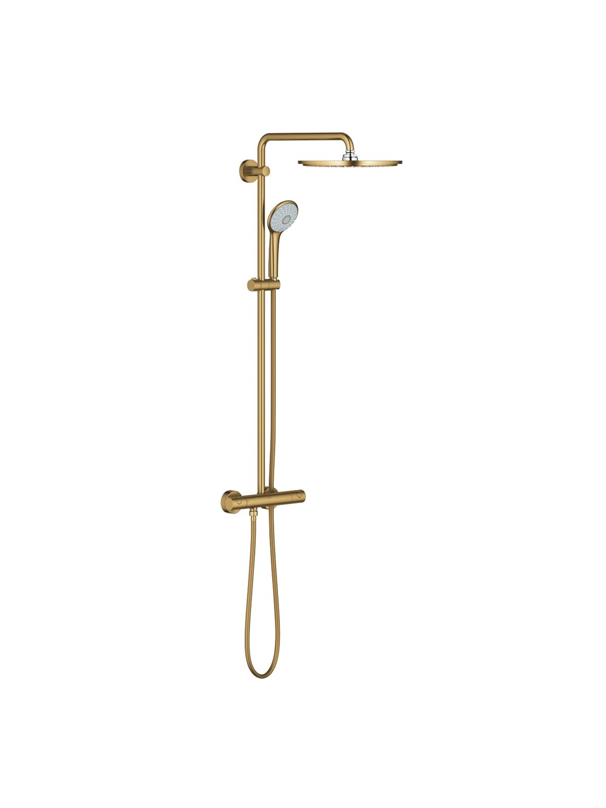 Grohe Euphoria System 310, Duschsystem mit Thermostatbatterie für die Wandmontage, cool sunrise gebürstet