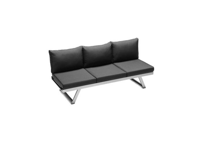 Sieger Gartenbank, Graphitfarben, Metall, 204x81x72 cm, Gartenmöbel, Gartenbank