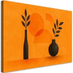 LEINWANDBILD Vasen Blätter Minimalismus 100x70cm