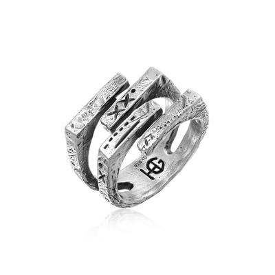 Siegelring HAZE & GLORY "Ring Siegelring - Quadro 925 Silber" Gr. 64, silber, Fingerringe, Herren, 64, ohne Stein, Silber 925 (Sterlingsilber), 20mm, Siegelring