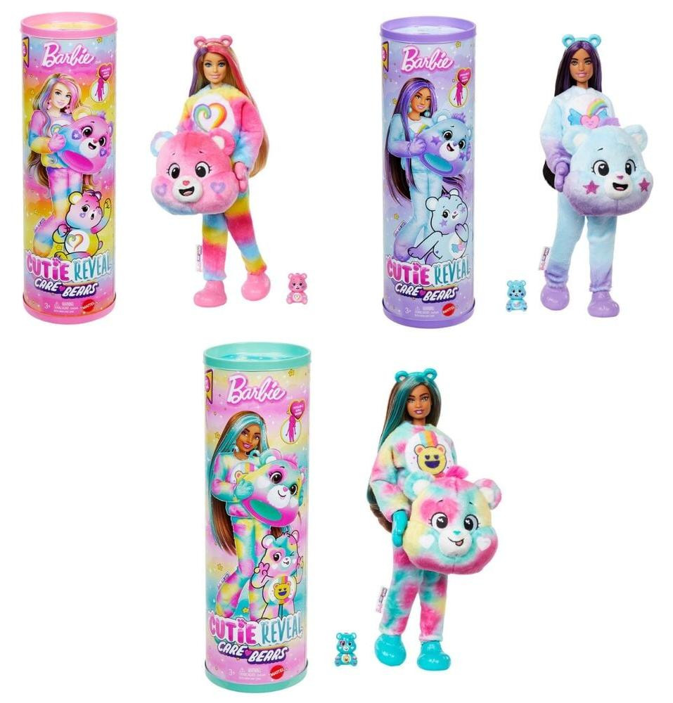 Mattel Barbie Cutie Reveal Geluksbéer-pop met pluchen outfit en 10 verrassingen (assortiment)