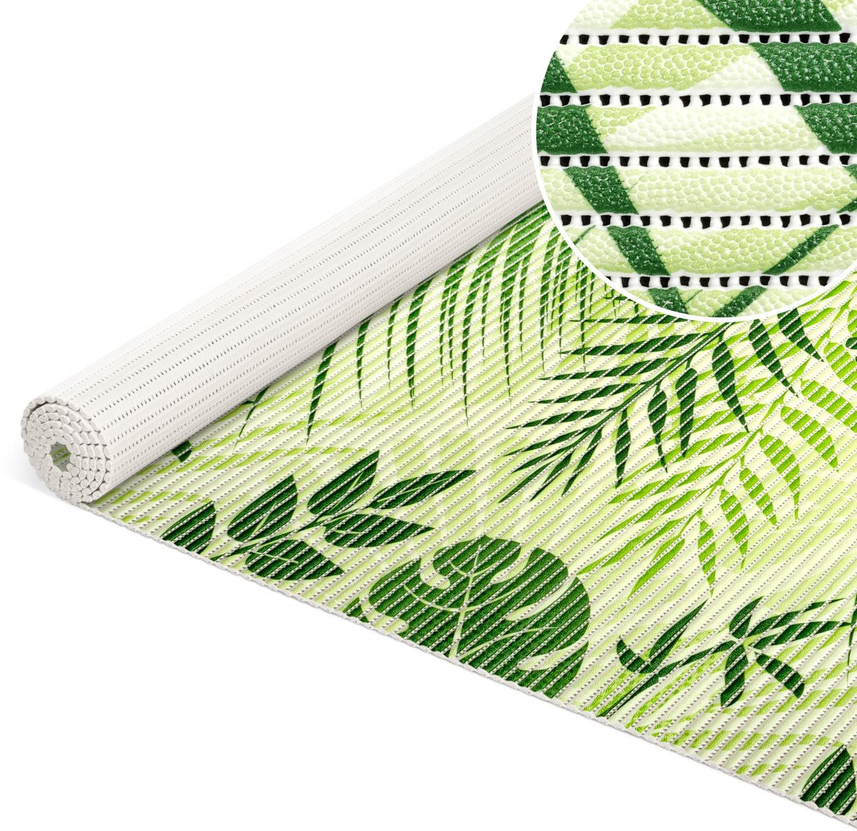 ANRO Badmat Tropisch Groen 65x500 cm - Antislip en Sneldrogend
