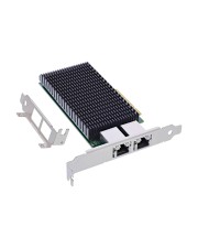 InLine Dual 10-Gigabit Netzwerkkarte 2x RJ45 10Gb/s PCIe x8 Diese InLine® PCIe-Netzwerkkarte ist ein leistungsstarker 10 GBASE-T Ethernet LAN Controller. Sie bietet eine kostengünstige Lösung für die Verbindung mit einem Netzwerk einer Datenübertragungsra (51128A)