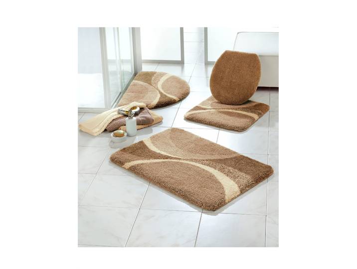 Badematte GRUND Gr. 3, beige, halbrund (50cm x 80cm ), Badematten, Badematte