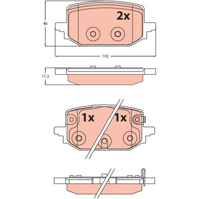 TRW Bremsbelagsatz, Scheibenbremse gdb2546 für NISSAN RENAULT