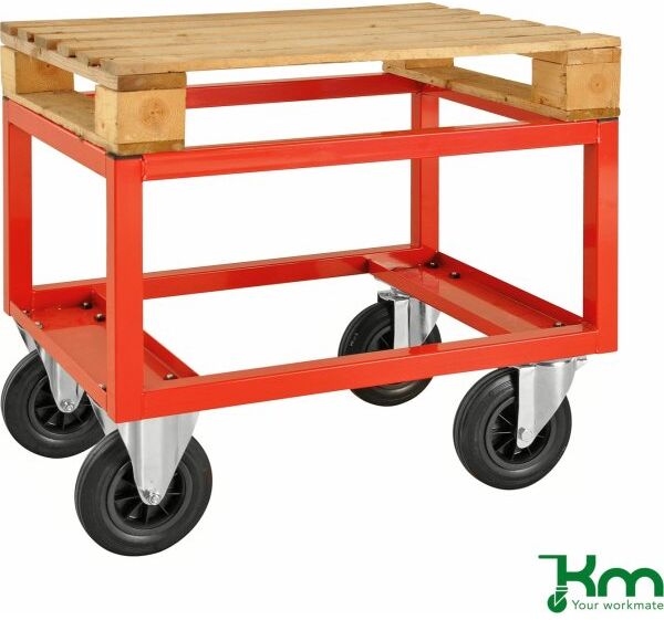 Kongamek Palletransportvogn Høj, Halvpalle, Rød