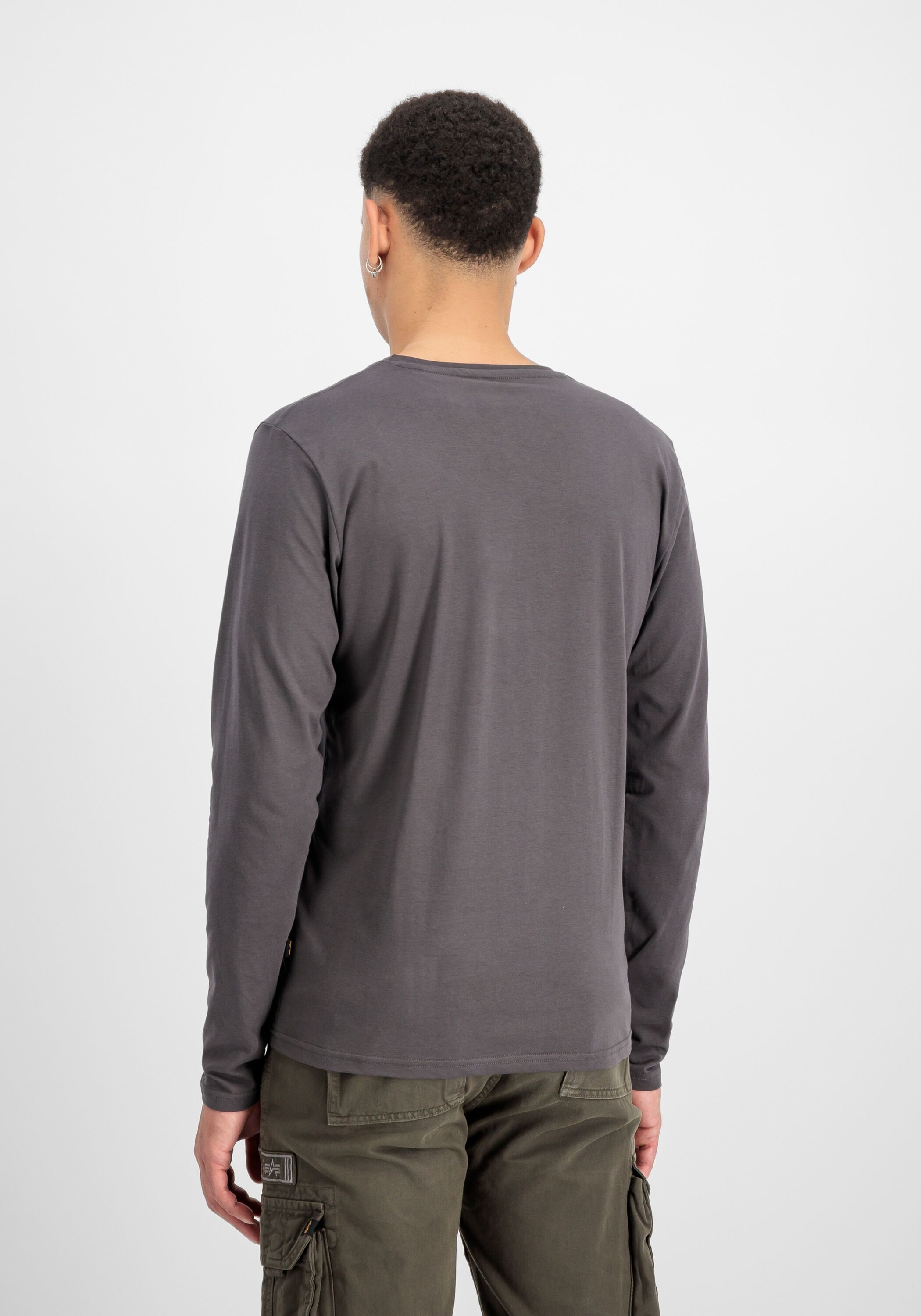 Longsleeve ALPHA INDUSTRIES "Basic BL Longsleeve", Herren, Gr. XL, grau (vintage grau), Obermaterial: 100% Baumwolle, Shirts Longsleeve vintage grau XL