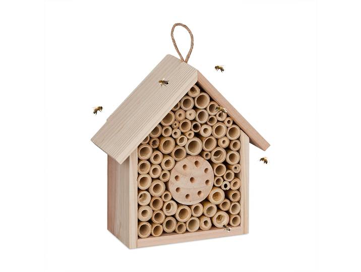 Bienenhotel unbehandeltem Holz Hellbraun