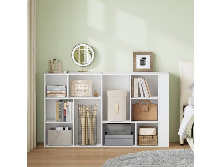 Étagère à 10 compartiments, étagère cube, étagère sur pied, étagère de bureau, verticale et horizontale, 2 types de placement