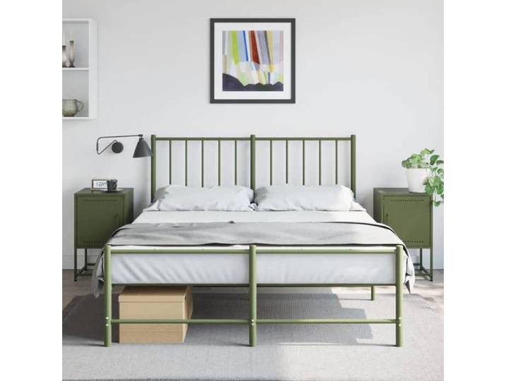 Stable&Durable - Vert - (2 pcs)Tables de chevet modernes - vert olive 36x39x60 5 cm acier - Cabinet de chevet HS863419550