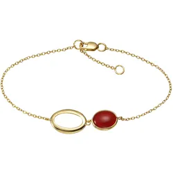 Jamelli Armband Silber 925 vergoldet 17/19cm lang mit echtem Carneol
