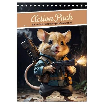Action Pack - Ein tierisch niedliches Spezialkommando (Tischkalender 2027 DIN A5 hoch), CALVENDO Monatskalender