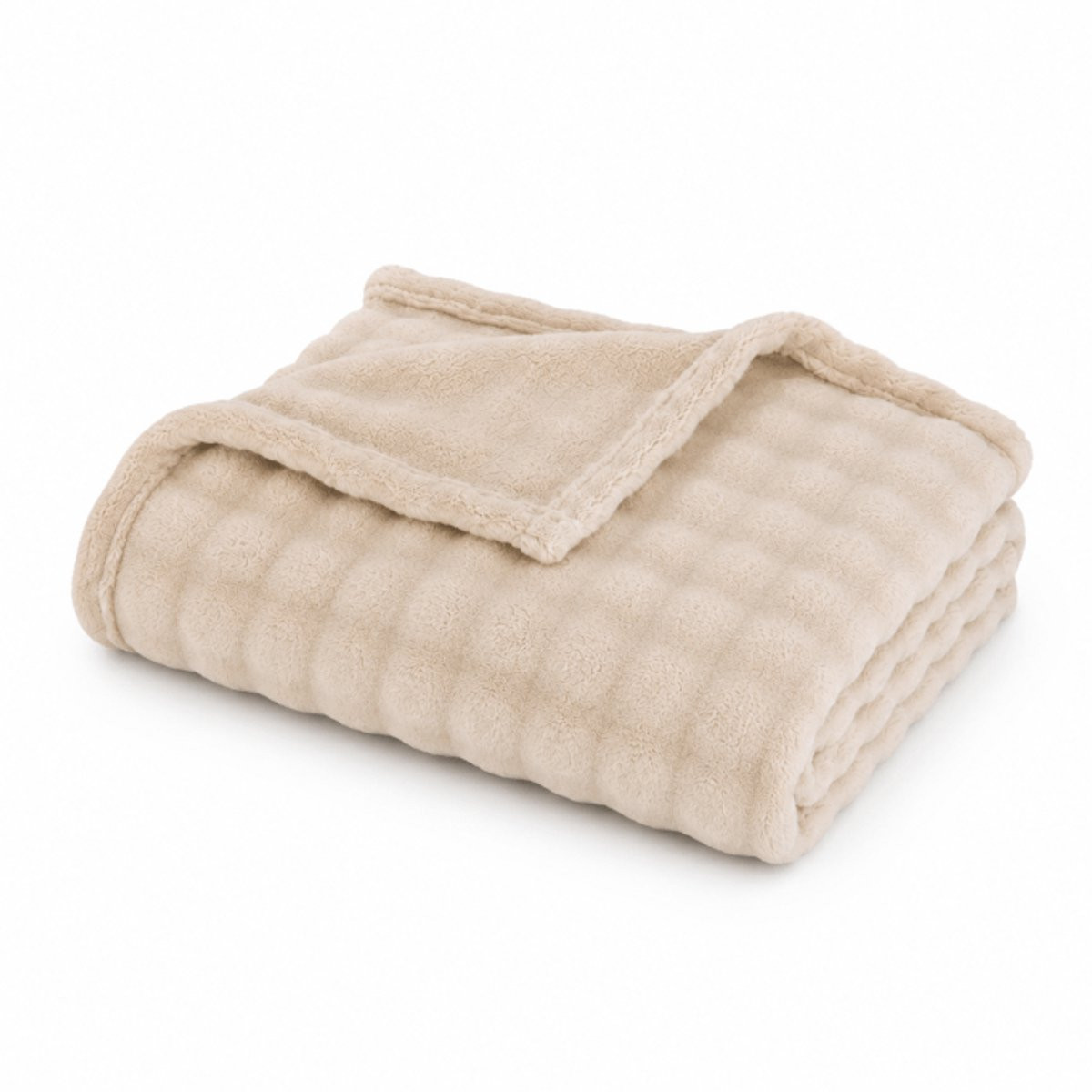 CASA DI ELTURO Plaid Cozy Beige Fleece B/D: 125 x 150 cm