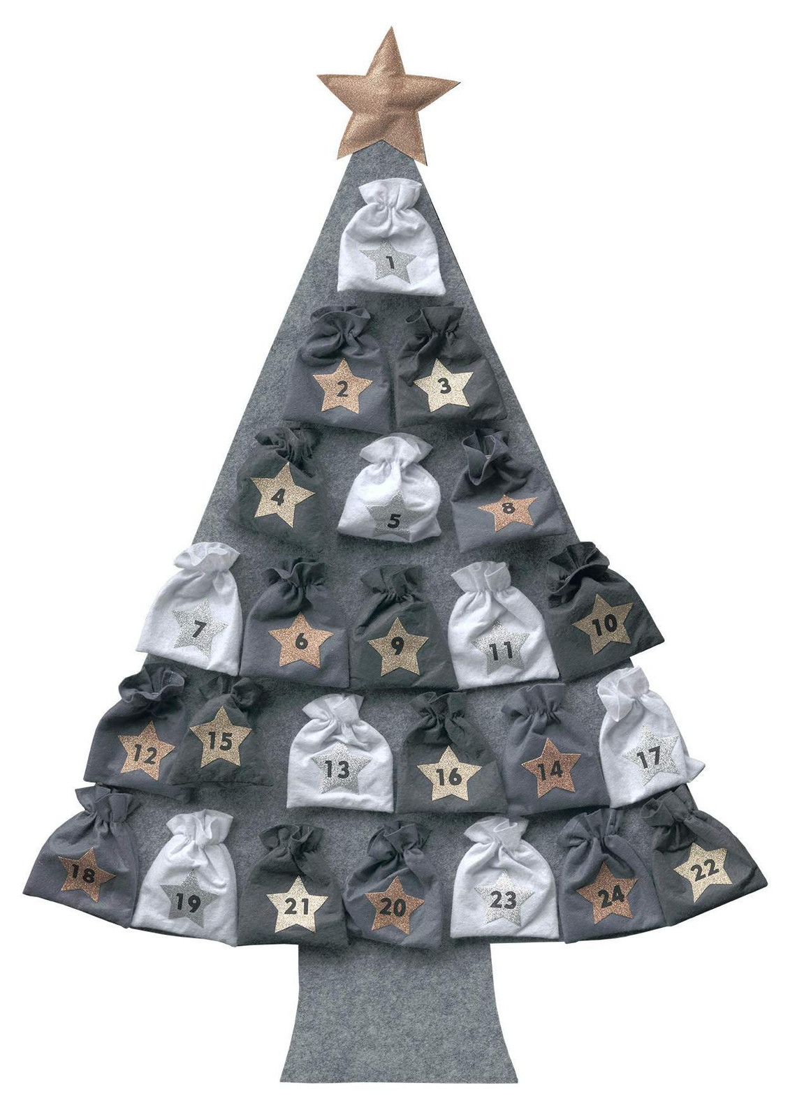oCreon Adventskalender Kerstboom Grijs - Om te vullen