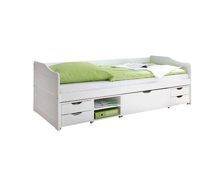 Lit avec rangements Marlies 90 x 200cm Blanc