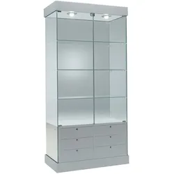 Glasvitrine mit Schubladen abschließbar