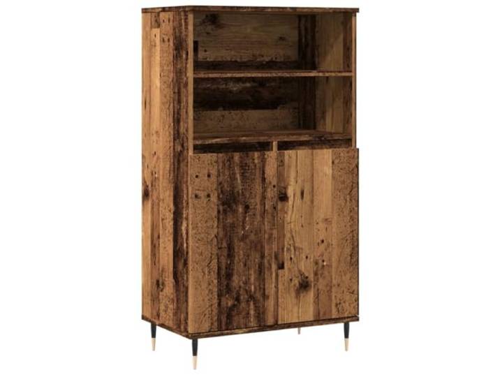 HKTMGDNG Highboard Altholz-Optik 60x36x110 cm Schrank Kommode Kompakter Standschrank für Wohnzimmer und Flur, geschlossene Fächer bieten blickdichte Ordnung im Alltag.