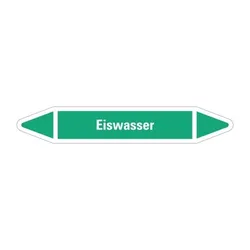 Aufkleber I RKZ-Etikett Eiswasser, grün/weiß, für Ø 25-40mm, 154x26mm, 5/Bogen