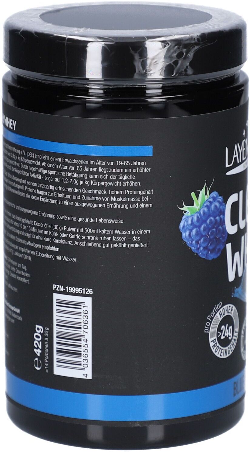 LAYENBERGER Clear Whey blaue Himbeere Pulver 420 g