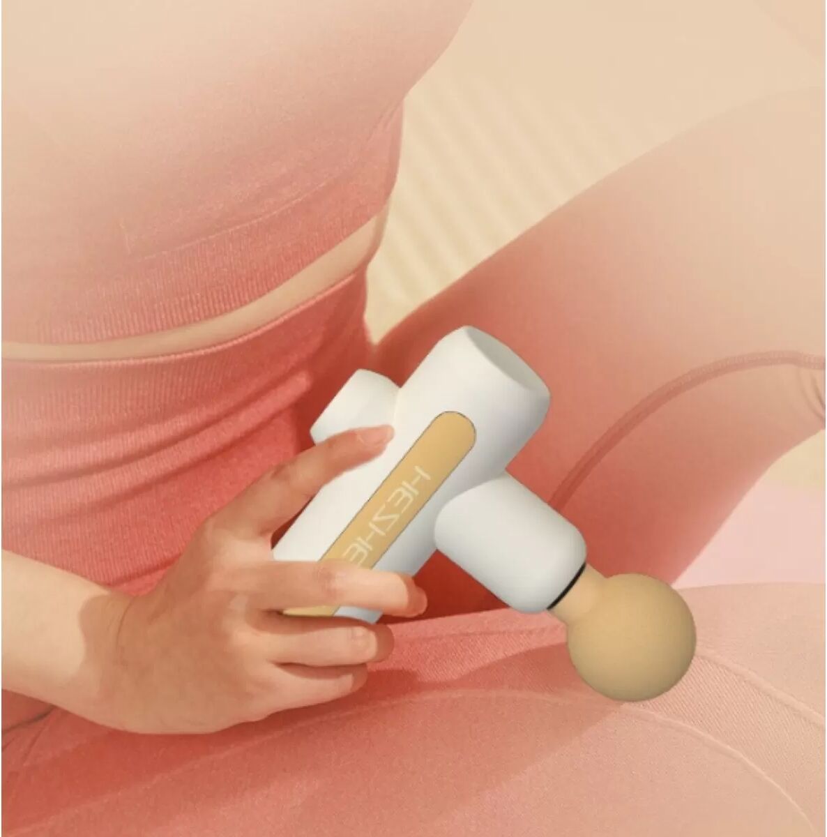 INF Smart Faszienpistole — Tragbare 4-Gang bürstenlose Massagepistole, Type-C 1800mAh, geräuscharmer Silikongriff (Gelb)