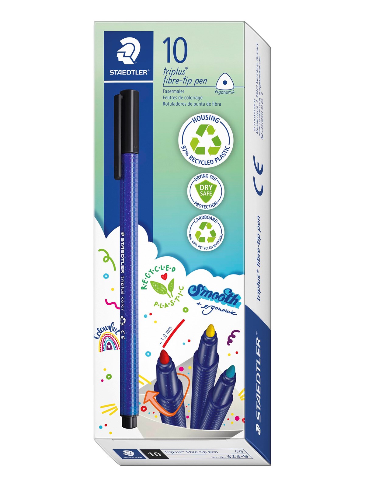 Staedtler Fibre-tip tripl. col. rPP.10 pcs pale blue