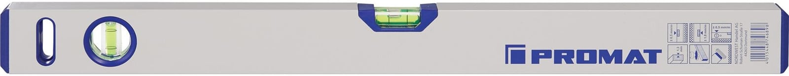 PROMAT Waterpas, 40 cm, aluminium, zilverkleurig, ± 0,5 mm/m