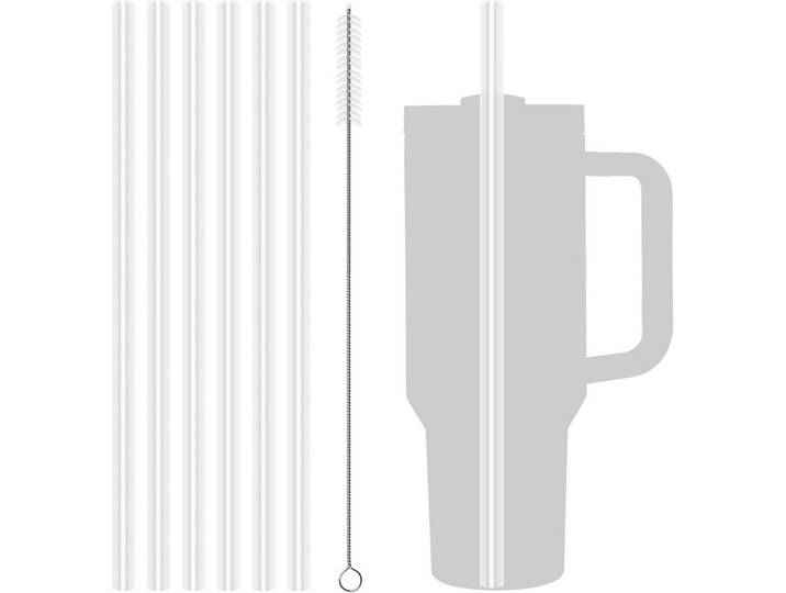 Strohhalme 6-teiliges Set mit Reinigungsbürste, Transparent, Kunststoff, 0.9x0.9x30.5 cm, Küchenzubehör, Küchenhelfer