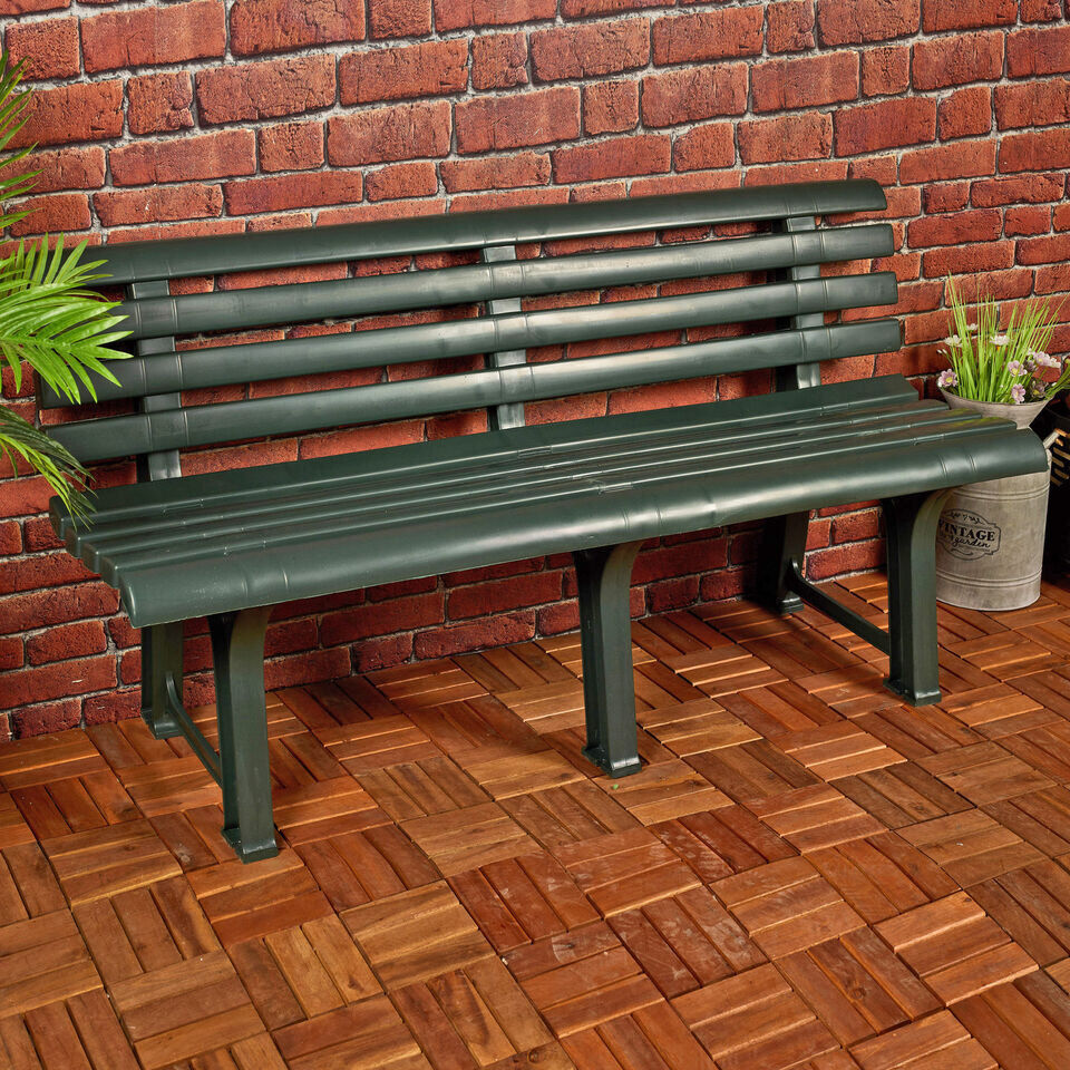 Lark Manor Plastic Garden Bench Green