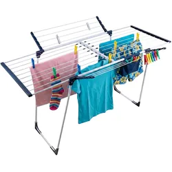 Relaxdays Wäscheständer, Wäscheständer, Blau, Weiss, Mehrfarbig
