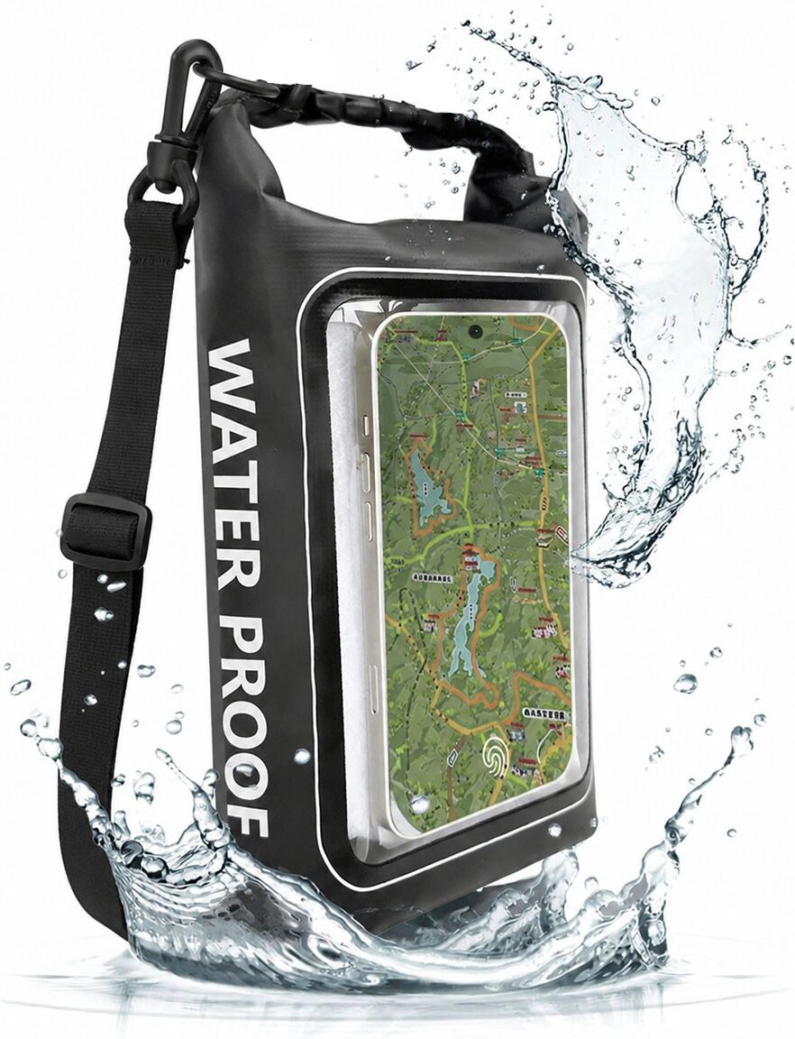 INF Pochette téléphone étanche 2L et sac bandoulière tactile – Protection IPX7, solution étanche double-mode Le noir
