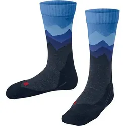 FALKE TK2 Trend Kids Trekking mittelstark, Größe 23-26 in Blau 6120