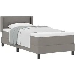 vidaXL, Boxspringbett, Boxspringbett Mit Matratze Stoff Taupe (90 x 190 cm)
