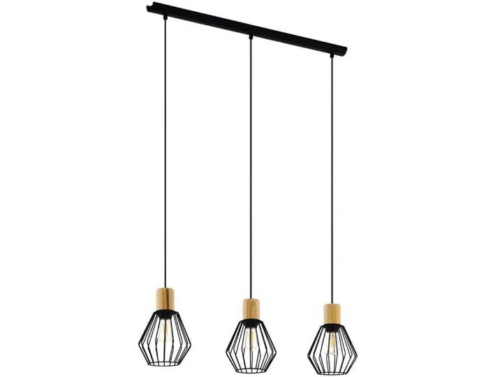 EGLO Hängeleuchte PALMORLA , schwarz (holz dunkel), 3, Ø 16cm H: 110cm, 1 Stk., Leuchten, Hängelampe Vintage, Stahl und Holz, FSC zertifiziert, E27, Hängeleuchte