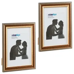 Relaxdays Bilderrahmen 20x30 cm 2er Set Gold