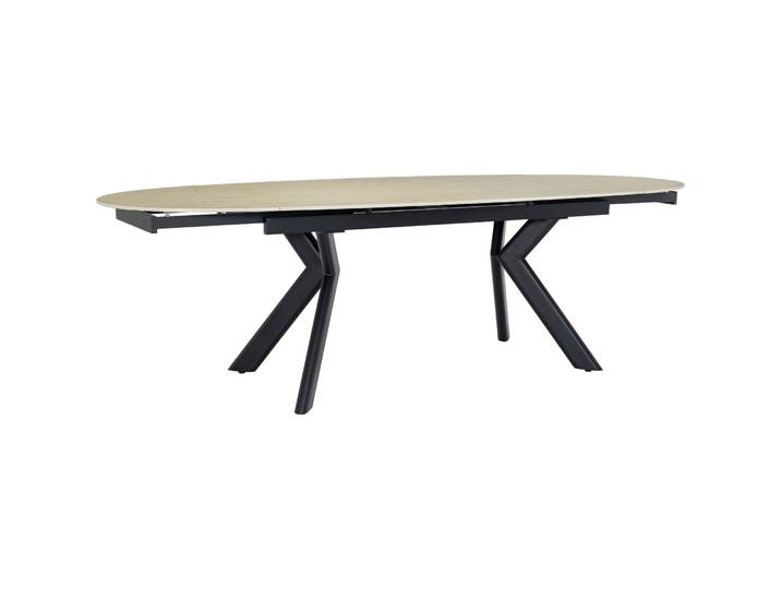 Tisch Michael Keramik Beige/Schwarz B 100 T 180 cm