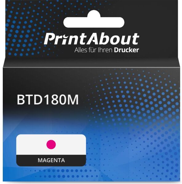 PrintAbout Druckerpatrone kompatibel mit Brother BTD180M - Magenta